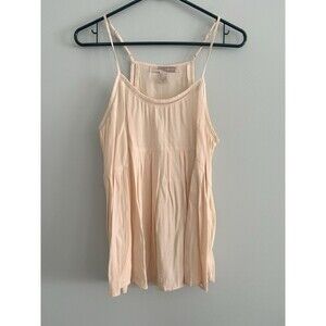 Forever 21 Contemporary Tank Top Cream Color Womens Large Spaghetti Strap Flowy